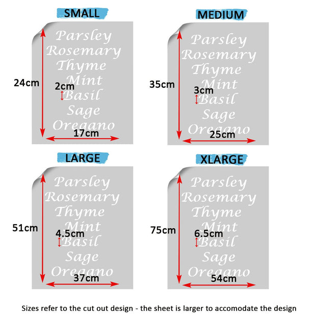 Herb names stencil set