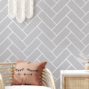 Herringbone Brick or Tile Pattern Stencil, Large Painting Stencil