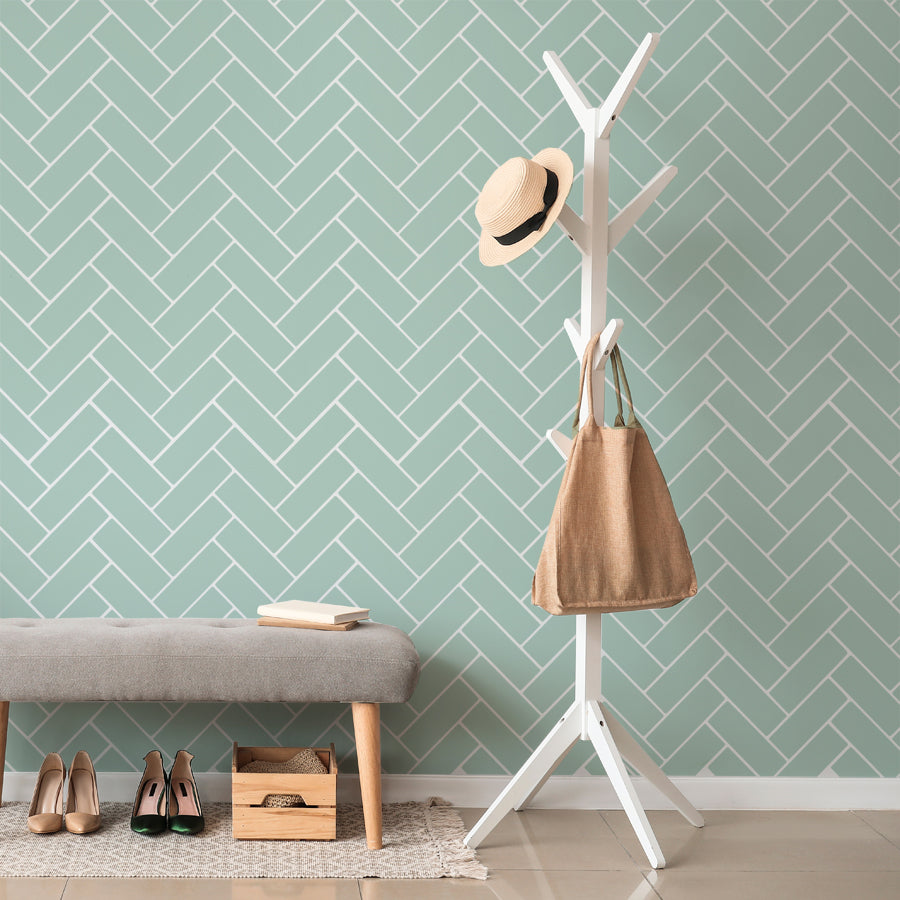 Herringbone Brick or Tile Pattern Stencil, Large Painting Stencil ...