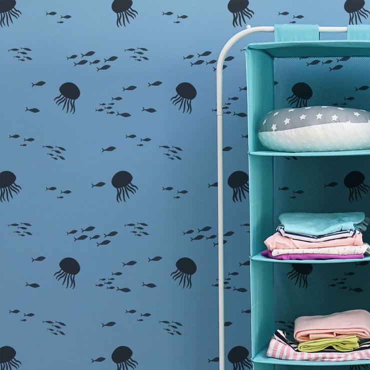 Jellyfish Swarm Pattern Stencil
