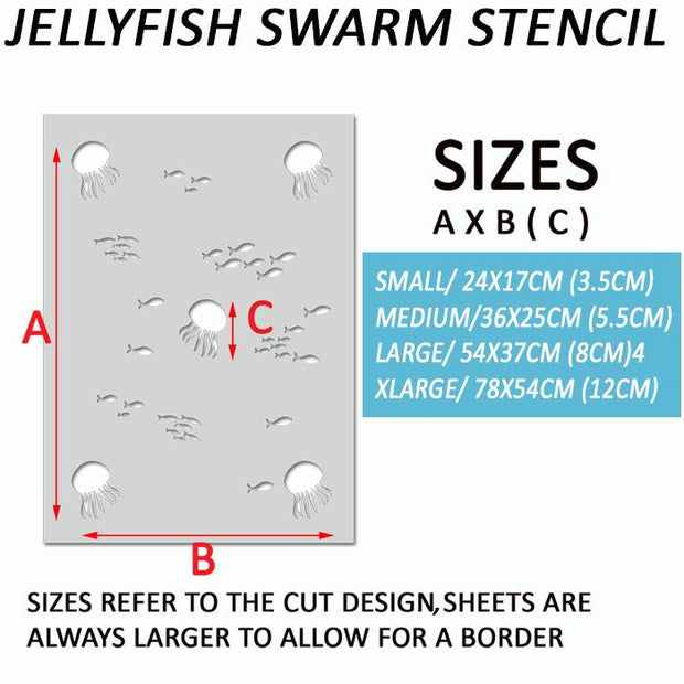 Jellyfish Swarm Pattern Stencil