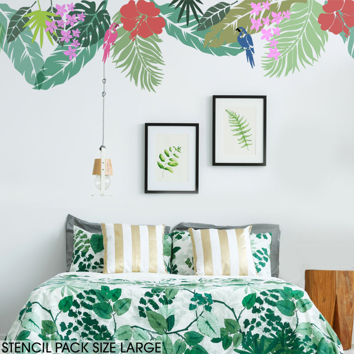 Jungle Leaves Stencil Pack Create a Tropical Wall Mural IdealStencils
