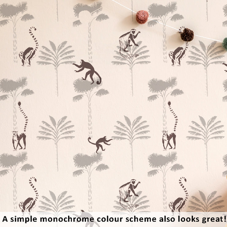 JUNGLE MONKEYS Home Decor Wall Stencil