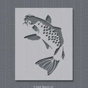 Koi Carp Fish Stencil