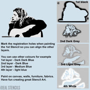 Kurt Cobain Multilayer Stencil