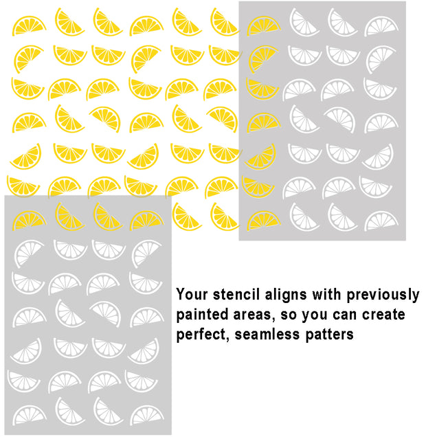 Lemons Wall Decor Stencil, Wall Citrus Fruit Pattern Stencil