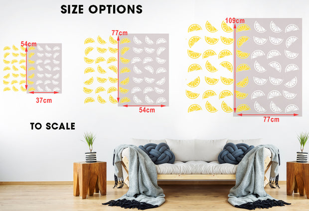 Lemons Wall Decor Stencil, Wall Citrus Fruit Pattern Stencil