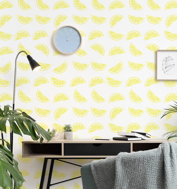 Lemons Wall Decor Stencil, Wall Citrus Fruit Pattern Stencil