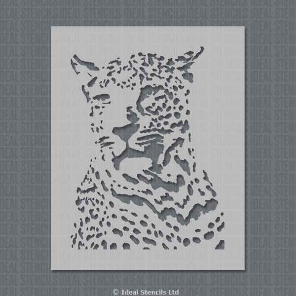 Leopard Face Stencil