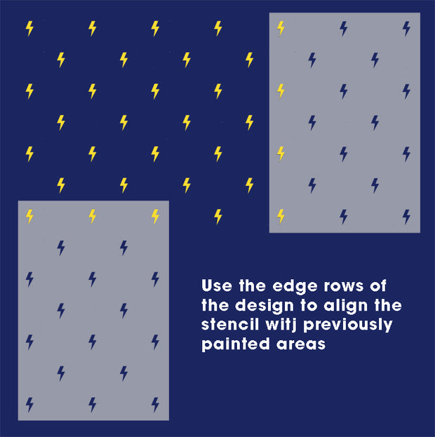 Lightning Bolt Wall Pattern STENCIL, Lightning Flash Teenagers Room Wallpaper DECOR