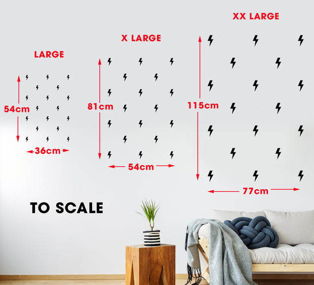 Lightning Bolt Wall Pattern STENCIL, Lightning Flash Teenagers Room Wallpaper DECOR