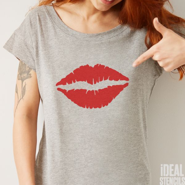 Lips Kiss Stencil