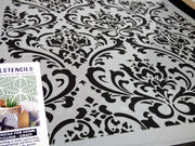 DAMASK ALLOVER Home Decor STENCIL, Paint Damask Wallpaper Pattern