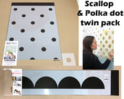 Scallop edge / Polka Dot Stencil Twin Pack