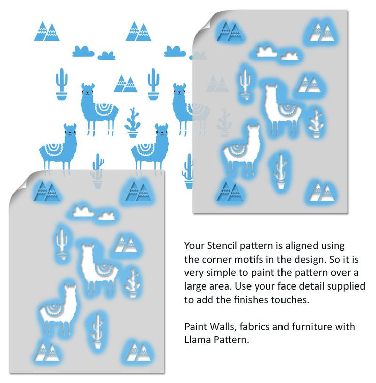 Llama Nursery Pattern Stencil