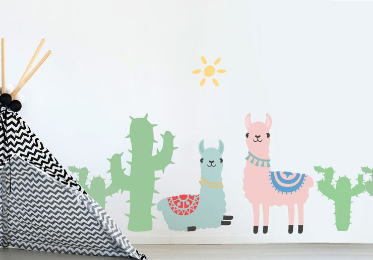 Llama Wall Mural Stencil Set