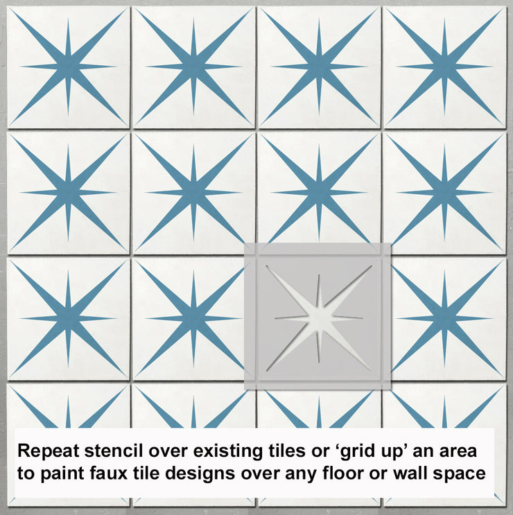 LONE STAR Pattern Tile STENCIL - Floor & Wall Pattern Stencil