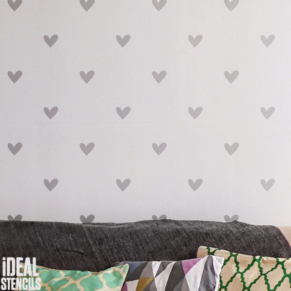 Love heart pattern stencil
