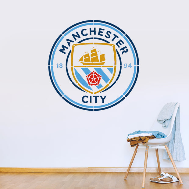 Manchester City Football Crest Stencil