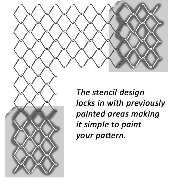 Mesh Wire Fence Pattern Stencil