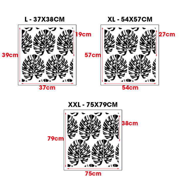 Monstera Tropical Leaf Pattern Wall Stencil