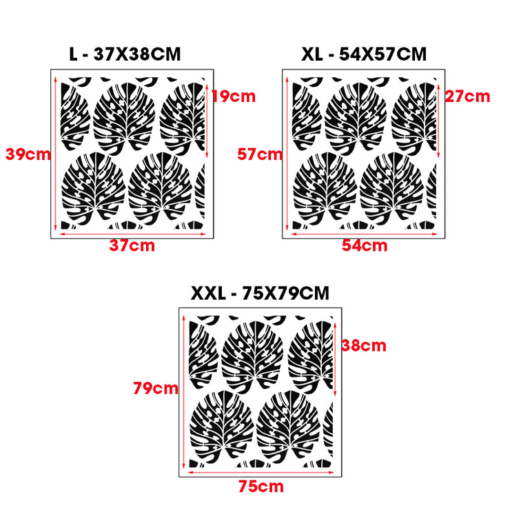 Monstera Tropical Leaf Pattern Wall Stencil