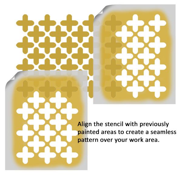 Moroccan Crosses Trellis Pattern Stencil
