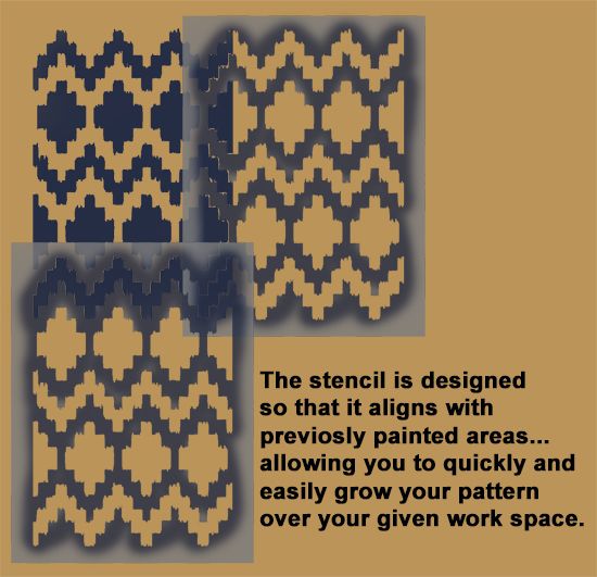 Moroccan Geometric Ikat pattern stencil