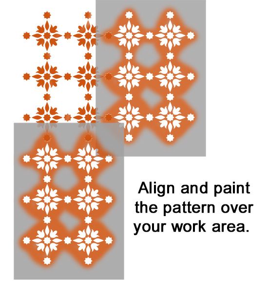 Moroccan pattern tile stencil