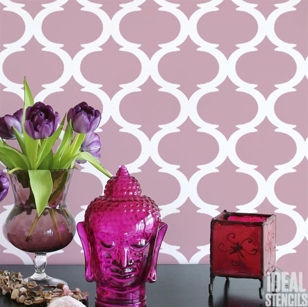 Moroccan quatrefoil pattern stencil