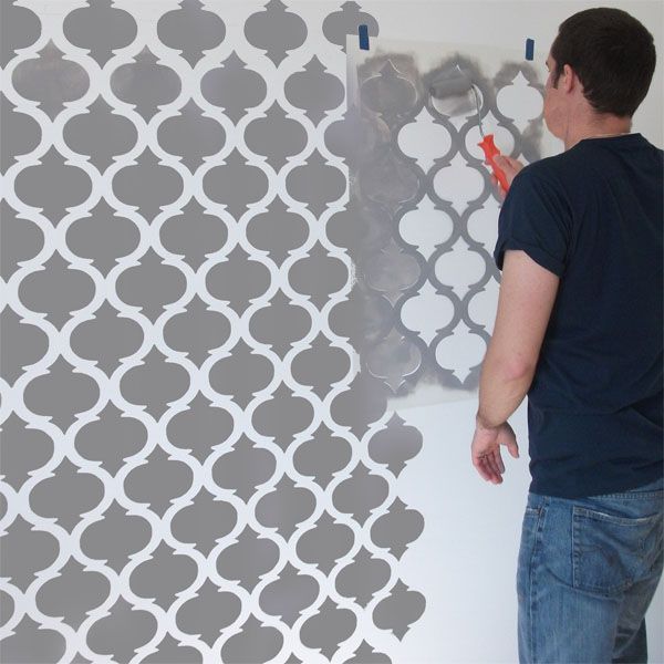 Moroccan quatrefoil pattern stencil