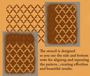 Moroccan quatrefoil trellis pattern stencil