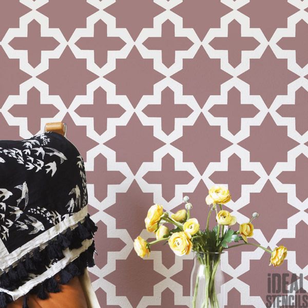 Moroccan stars/crosses pattern stencil