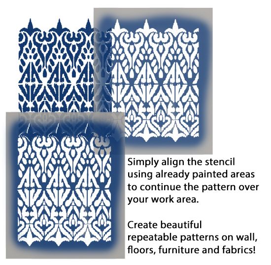 Moroccan Sumatra Ikat pattern stencil