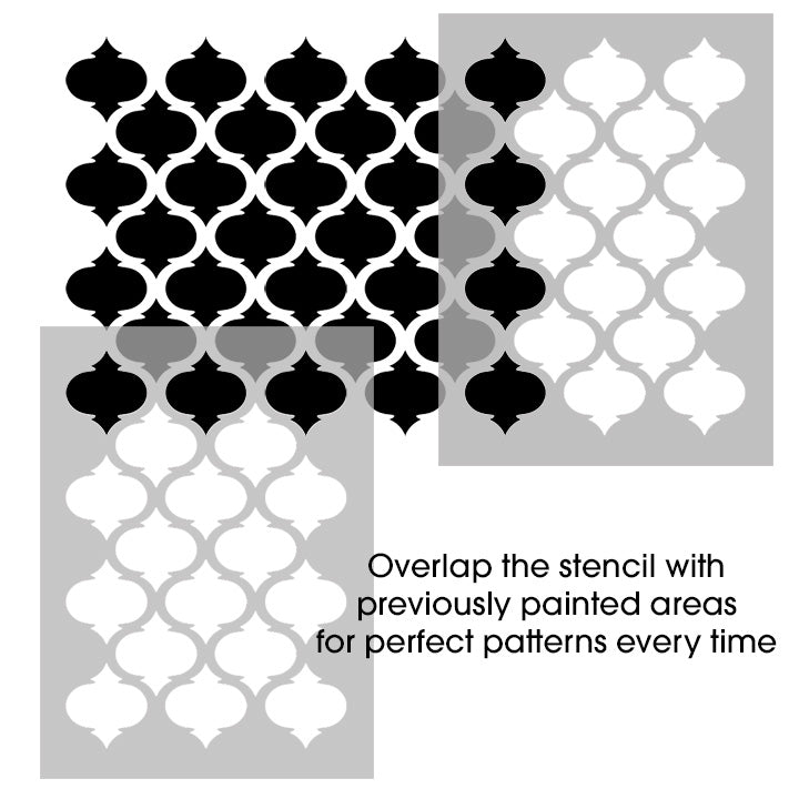 Moroccan quatrefoil pattern stencil