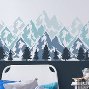 Mountain Range Mural Stencil