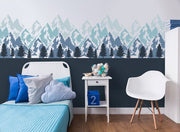 Mountain Range Mural Stencil