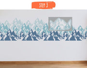 Mountain Range Mural Stencil