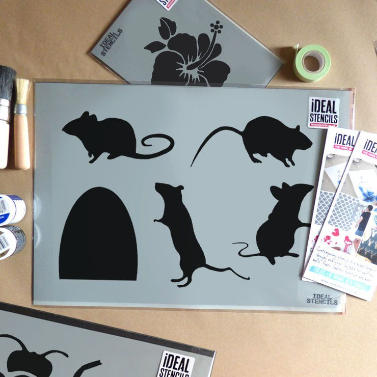 Mouse & Mice Stencil