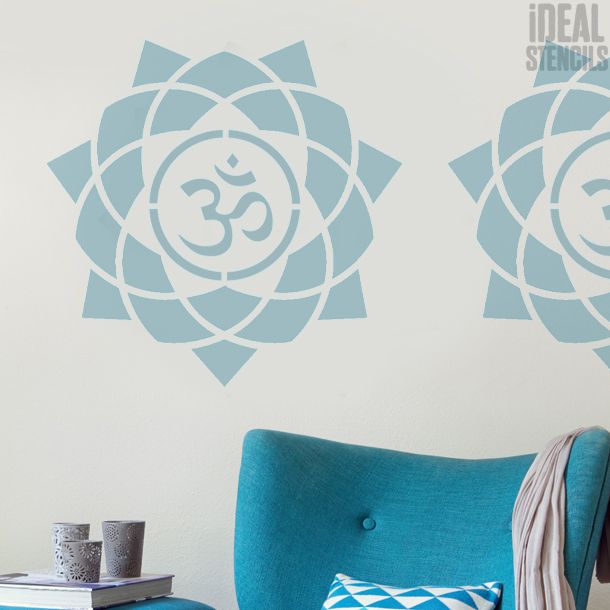 Om Mandala Symbol Stencil