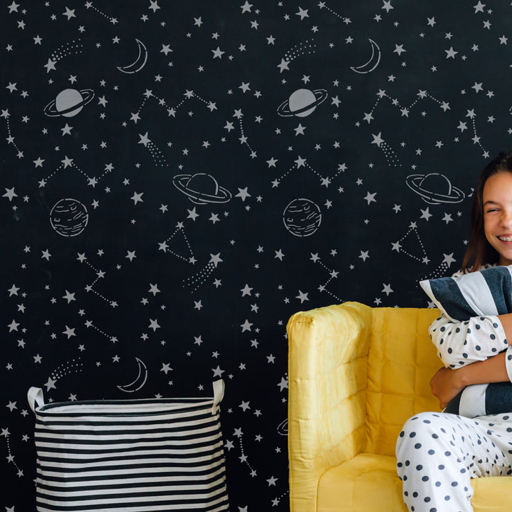 ORION Stars Moon Space Wall Pattern Stencil
