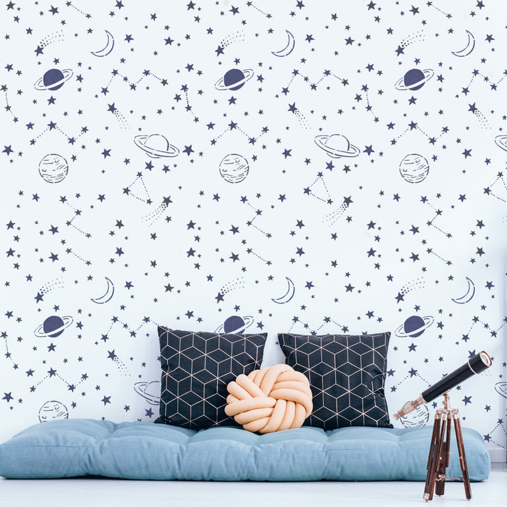 ORION Stars Moon Space Wall Pattern Stencil
