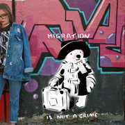 Banksy Migration is not Crime Stencil