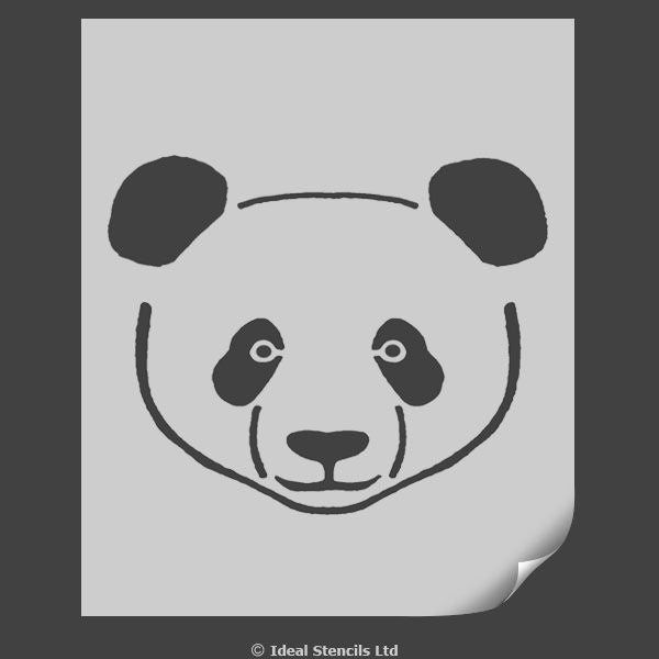 Panda face nursery stencil