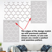 PULSE Wall Decor Stencil, Diamond Abstract Pattern