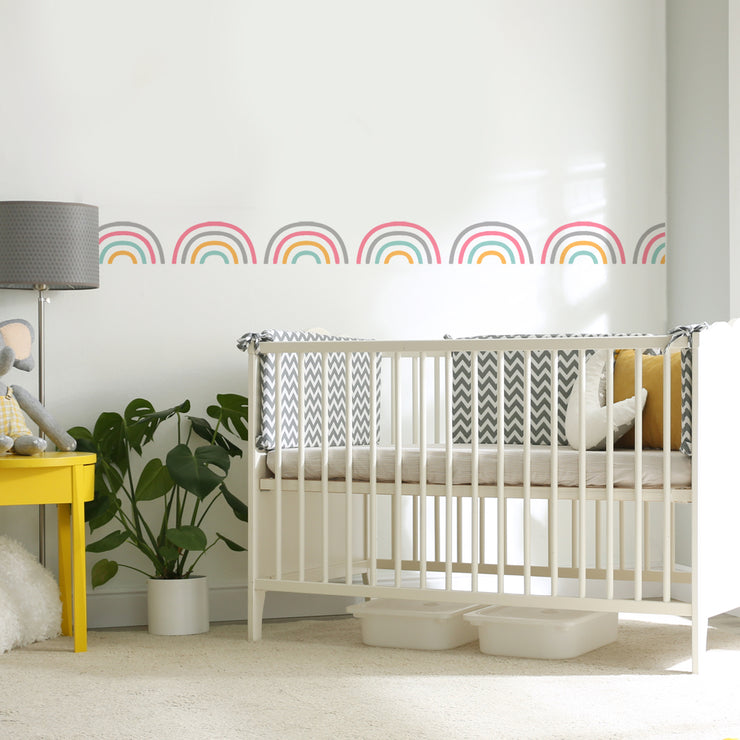 RAINBOWS BORDER Stencil, Nursery or Kids Room Wall Decor