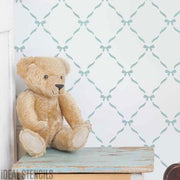 Ribbon & Bow Nursery Wall Stencil