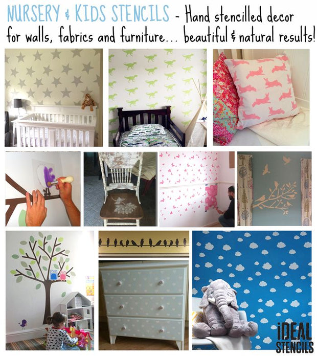 Ribbon & Bow Nursery Wall Stencil