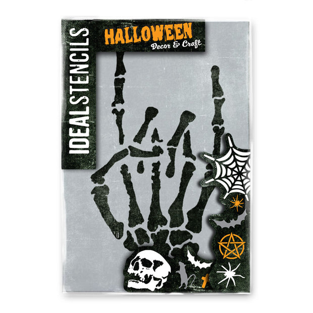 Rock on Skeleton Hand Stencil