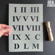 Roman numerals stencil set